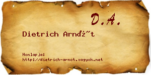 Dietrich Arnót névjegykártya